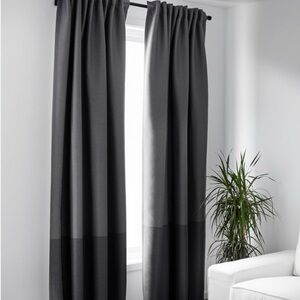 IKEA Dark Gray Room Darkening Curtains